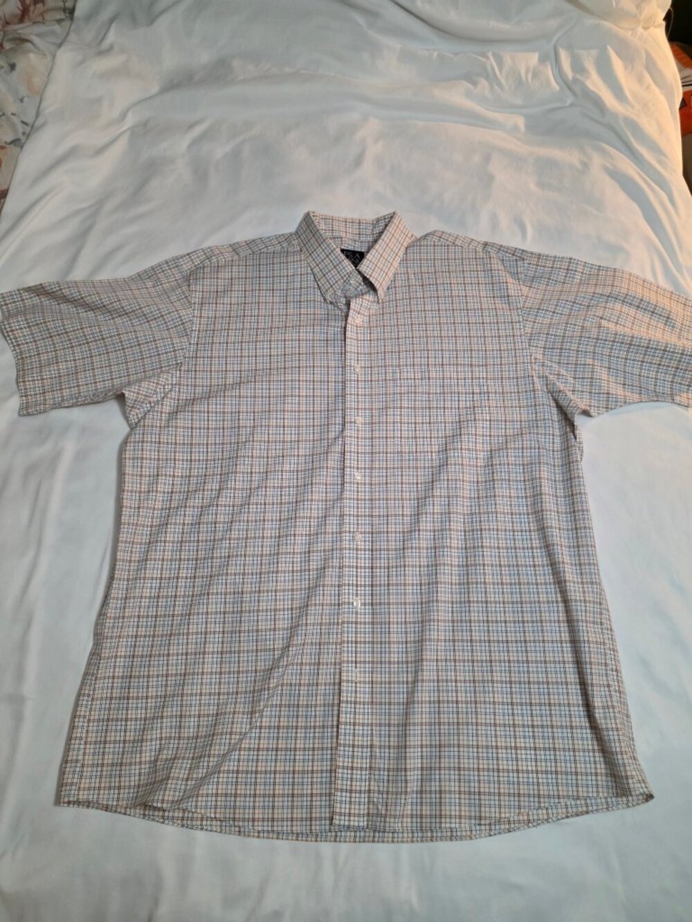 Jos. A. Bank Traveler's Collection XL Short Sleeve Check Shirt